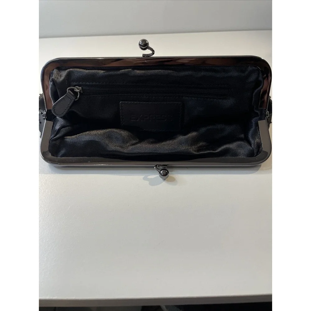 Express Black Bead Clutch Wedding Eventing Handbags Black Beaded Purse EUC G84‎